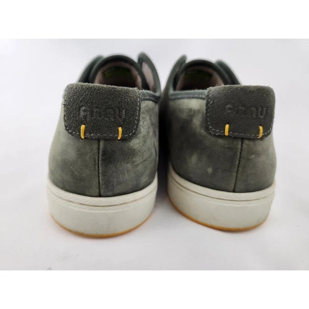 Ahnu North Beach Leather Canvas Slip-On Loafer Sneakers Gray Green COMFY Mens 11